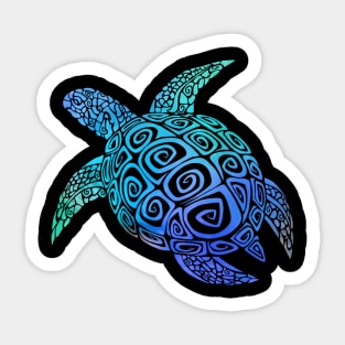 Blue mandala turtle Sticker